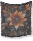 Golden Bloom Woven Blanket