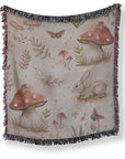 Whimsical Woven Blanket - Cat, Butterfly & Rabbit Pattern | Mood Altitude - Mood Altitude