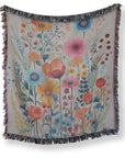 Floral Harmony Woven Blanket