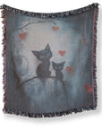 Cozy Woven Blanket - Two Cats in the Dark - Mood Altitude