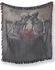 Skeletons at the Table Woven Blanket