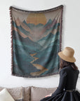 Mountain Sunrise Woven Blanket