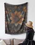 Golden Bloom Woven Blanket