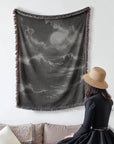Moonlit Waves Woven Blanket