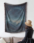 Gradient Blue Night Woven Blanket