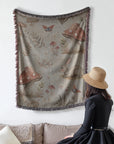 Whimsical Woven Blanket - Cat, Butterfly & Rabbit Pattern | Mood Altitude - Mood Altitude