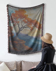 Orange Tree Woven Blanket