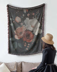 Vibrant Blossom Woven Blanket