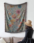 Floral Harmony Woven Blanket