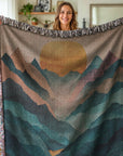 Mountain Sunrise Woven Blanket