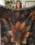 Golden Bloom Woven Blanket
