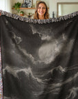 Moonlit Waves Woven Blanket
