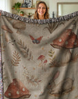 Whimsical Woven Blanket - Cat, Butterfly & Rabbit Pattern | Mood Altitude - Mood Altitude