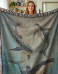 Deep Blue Hunt Woven Blanket