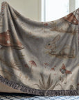 Whimsical Woven Blanket - Cat, Butterfly & Rabbit Pattern | Mood Altitude - Mood Altitude