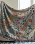 Floral Harmony Woven Blanket