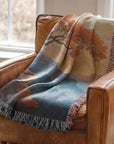 Orange Tree Woven Blanket