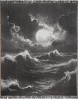 Moonlit Waves Woven Blanket