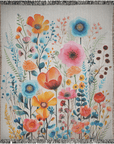 Floral Harmony Woven Blanket