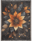 Golden Bloom Woven Blanket