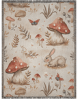 Whimsical Woven Blanket - Cat, Butterfly & Rabbit Pattern | Mood Altitude - Mood Altitude