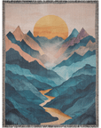 Mountain Sunrise Woven Blanket