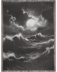 Moonlit Waves Woven Blanket