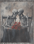 Skeletons at the Table Woven Blanket
