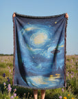 Moonlit Lighthouse Woven Blanket