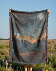 Moonlit Paws Woven Blanket