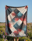 Radiant-bloom-woven-blanket-gradient cyan-flowers-design-mood-altitude