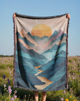 Mountain Sunrise Woven Blanket