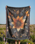 Golden Bloom Woven Blanket