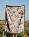 Whimsical Woven Blanket - Cat, Butterfly & Rabbit Pattern | Mood Altitude - Mood Altitude