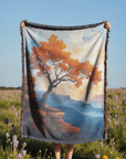Orange Tree Woven Blanket