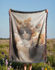 Feline Friends Woven Blanket
