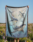 Deep Blue Hunt Woven Blanket