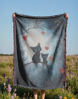Cozy Woven Blanket - Two Cats in the Dark - Mood Altitude