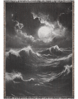 Moonlit Waves Woven Blanket