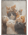 Feline Friends Woven Blanket